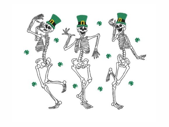 A Designer's Review of the St. Patrick's Day Dancing Skeletons Embroidery File