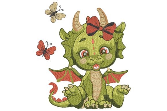 A Designer's Take on the Cartoon Green Fly Baby Girl Dragon