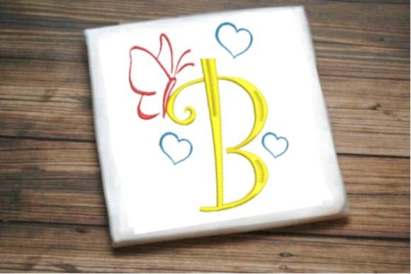 B Letter Love Butterfly Monogram Embroidery Design Review