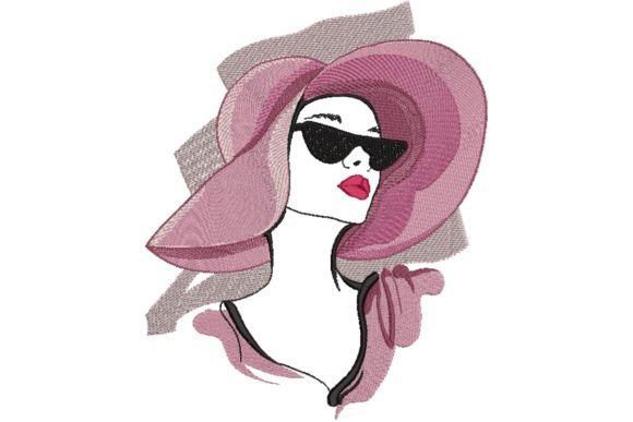 Beautiful Young Woman with Hat Embroidery Design Review