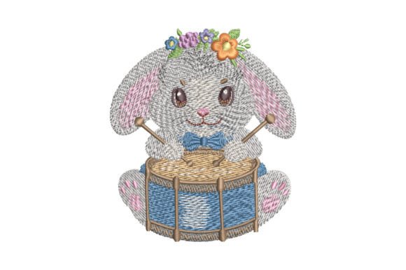 Bunny Drummer: A Sweet Emblem of Spring for Your Handmade Booth