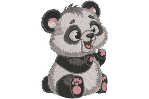 Cute Baby Panda Embroidery for Boutique Apparel Collections