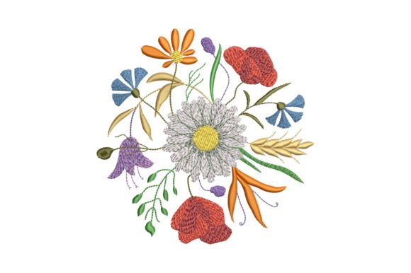 Embroidery Design Review: Wreath Wildflowers with Daisy