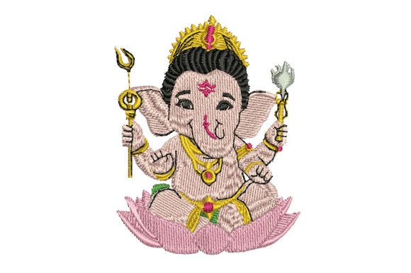 Evaluating Lord Ganesha Sits and Gives Blessings